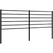 vidaXL Vervangend hoofdbord metaal zwart 180 cm