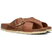 Birkenstock Slippers Siena Big Buckle Cognac