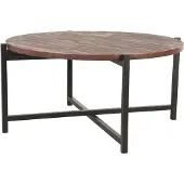 Label51 Dox mangohouten salontafel met zwart frame 70x70x35cm