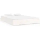 vidaXL Massief houten bed, wit, 200x200 cm