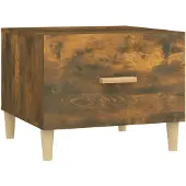 vidaXL Salontafel 50x50x40 cm bewerkt hout gerookt eikenkleurig