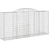 vidaXL Gabion met boogvorm, 300x50x140/160 cm, verzinkt staal