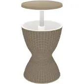 vidaXL 3-in-1 tafel met ingebouwde ijskast, lichtbruin, polypropyleen