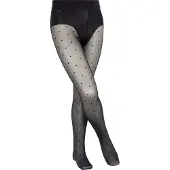 Falke Romantic Dot mat met patroon transparant laag Denier kinderpanty maillot meisjes jongens zwart - Maat 134-146