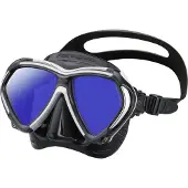 Tusa Paragon – Premium duikmasker met dubbele lens, hoge weerstand, CrystalView-lenzen met UV420 en antireflecterende behandeling, helder zicht en comfortabel draagcomfort – Zwart/Wit – M2001SQB WA