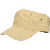 Myrtle beach Leger/army pet voor volwassenen - kaki/ beige - Militairy look rebel cap - verstelbaar
