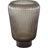 Ptmd collection PTMD Joyca Brown Glass Vase Ribbed Round L