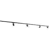 QAZQA Modern 3-fase railsysteem met 4 zwarte spots - 3-Phase Ruler