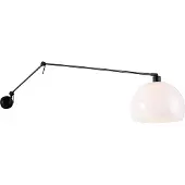QAZQA Wandlamp zwart met kap wit 30 cm verstelbaar - Blitz