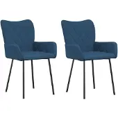 vidaXL Eetkamerstoelen 2 st stof blauw