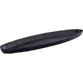 Ptmd Yaren Black Alu Oval Bowl With Border Large (Zwart, 106x33x7cm)