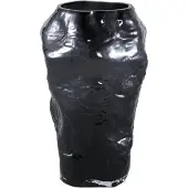 Ptmd collection PTMD Riley Black Glass Vase Round Irregular Shape