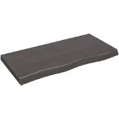 vidaXL Tafelblad 100x50x(2-6)cm behandeld eikenhout donkerbruin