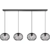 Expo ETH Wire 2.0 balk 120cm/12cm 4x E27 25cm zwart / 2 mtr wire