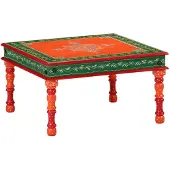 vidaXL Salontafel Oranje, handgeschilderd, massief mangohout