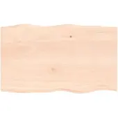 vidaXL Tafelblad natuurlijke rand 100x60x2 cm massief eikenhout