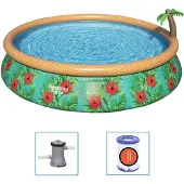 Bestway - Fast - Set - Zwembadset - Paradise - Palms - opblaasbaar - 457x84 - cm