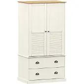 vidaXL Kledingkast VIGO 90x55x170 cm massief grenenhout wit