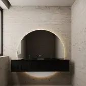 Gliss Design Badkamerspiegel lios rond 160 cm met led-verlichting en spiegelverwarming