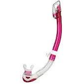 Tusa Hyperdry Elite II – Premium snorkel met droogtop systeem en hypoallergene siliconen mondstuk – Roze/Transparant – SP0101 BP