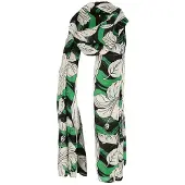 Sarlini Langwerpige Sjaal Leaves Multi Groen