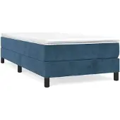 vidaXL Boxspring bed 90x190 cm fluweel donkerblauw