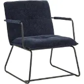 Dimehouse Fauteuil Hailey chenille | textiel blauw 68x65x80x68 cm fauteuils | NADUVI