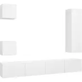 vidaXL 5-delige Tv-meubelset bewerkt hout wit