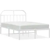 vidaXL Bedframe met hoofdbord metaal wit 120x200 cm
