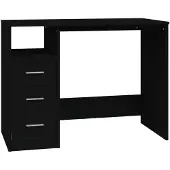vidaXL Bureau met lades 102x50x76 cm bewerkt hout zwart