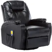 vidaXL Massagestoel schommelend kunstleer zwart-VXL-246635