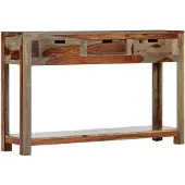 vidaXL Wandtafel met 3 lades 120x30x75 cm massief acaciahout