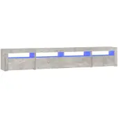 vidaXL Tv-meubel met LED-verlichting 240x35x40 cm betongrijs