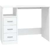 vidaXL Bureau met lades 102x50x76 cm bewerkt hout wit