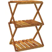 vidaXL Schappenkast inklapbaar 3-laags 43x31x63 cm acaciahout bruin