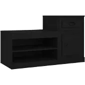 vidaXL Schoenenkast 100x42x60 cm bewerkt hout zwart