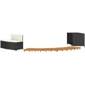 vidaXL Hottub-ombouw poly rattan en massief acaciahout zwart