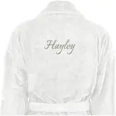 Yoursurprise Badstof badjas voor dames - Met jouw naam - Wit L/XL