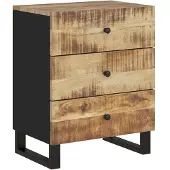 vidaXL Nachtkastje 50x33x62 cm massief mangohout en bewerkt hout