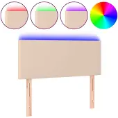 vidaXL Hoofdbord LED 100x5x78/88 cm kunstleer cappuccinokleurig