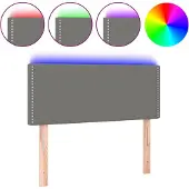 vidaXL Hoofdbord LED 100x5x78/88 cm stof donkergrijs