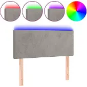 vidaXL Hoofdbord LED 80x5x78/88 cm fluweel lichtgrijs
