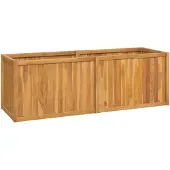 vidaXL Plantenbak verhoogd 150x50x50 cm massief teakhout