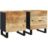 vidaXL Nachtkastjes 2 st 40x33x46 cm massief mangohout