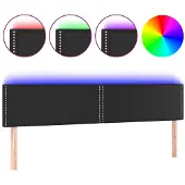 vidaXL Hoofdbord LED 200x5x78/88 cm kunstleer zwart