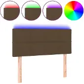 vidaXL Hoofdbord LED 100x5x78/88 cm stof donkerbruin