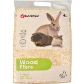 Flamingo Houtvezel bodembedekking – Houtvezel – 4 kg / 56 L – natuurlijke houtvezels voor knaagdieren – stofvrij & geurabsorberend – hygiënisch & comfortabel – gemaakt in Europa