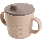 Done by Deer - Foodie spout cup Happy dots - Powder - Ø8 x H 9 cm