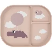 Done by Deer - Foodie compartment plate Happy clouds - Powder - 22 x 18 x H 2 cm
