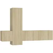 vidaXL 3-delige Tv-meubelset bewerkt hout sonoma eikenkleurig